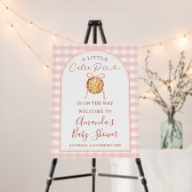 Cutie Pie Pastel Pink Gingham Baby Shower Welcome