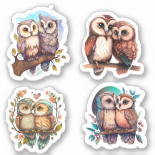 CUVE LOVE OWL VALENTINES STICKERS
