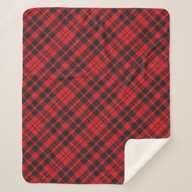 Cuve Sherpa Plaid Classique Rouge Tartan (Devant)