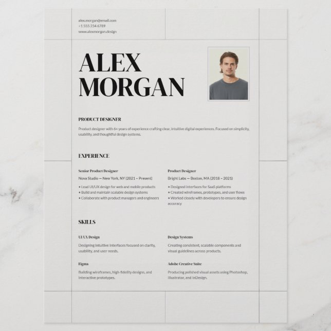 CV de professionnel d'entreprise élégant et minima (Devant)