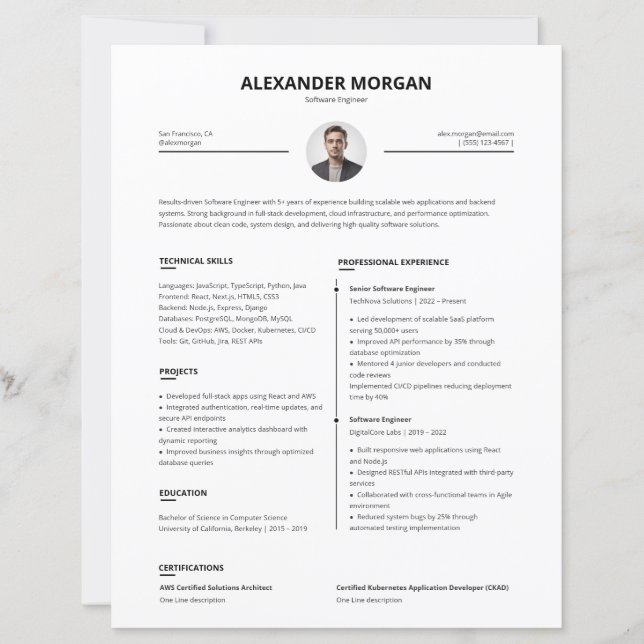 CV Professionnel Pro Minimaliste et Clair  (Devant)