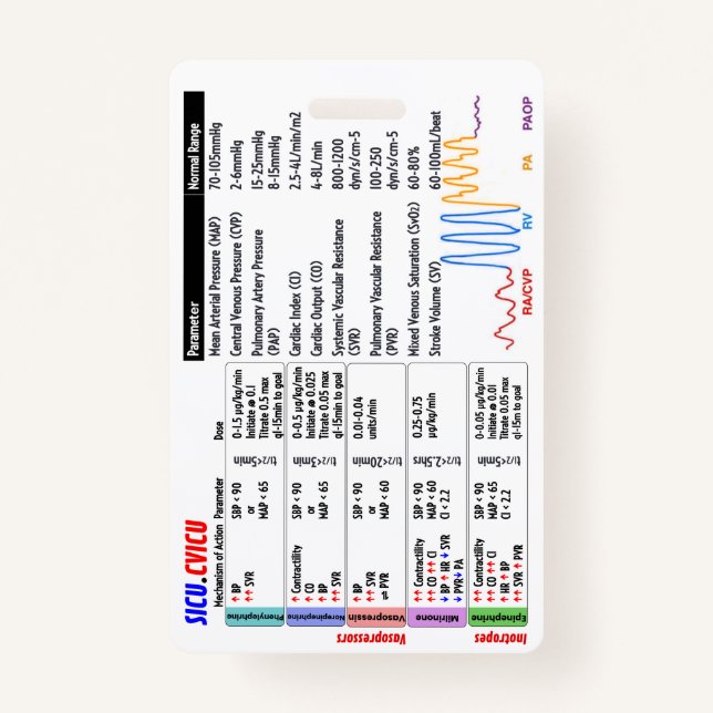 CVICU SICU ICU Badge Buddy (Devant)