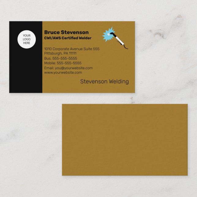 CWI | AWS Certified Welder Carte de visite (Devant / Derrière)