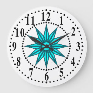 Cyan Guideur Étoile Horloge murale