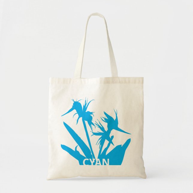 CYAN - Tote bag con Flor del paraíso en calipso  (Devant)
