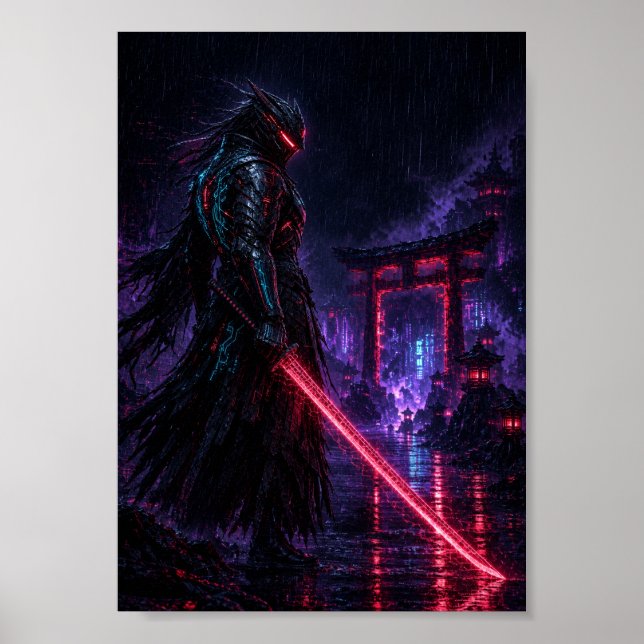 Cyber Armored Samurai Poster (Devant)