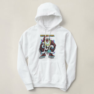 CYBER-CLAUS : Sweat à capuche crop graphique en éd