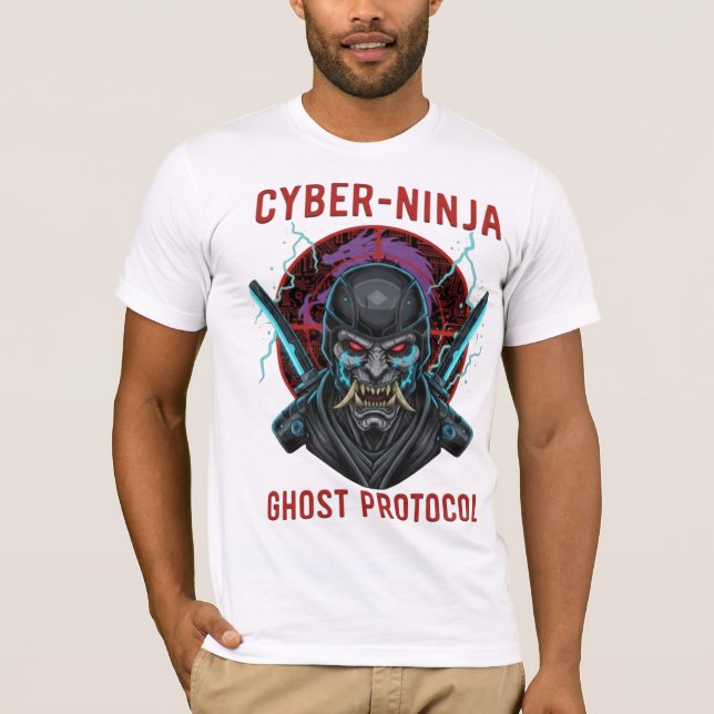 Cyber Ninja Ghost Protocol T-Shirt | Samurai Oni  (Devant)
