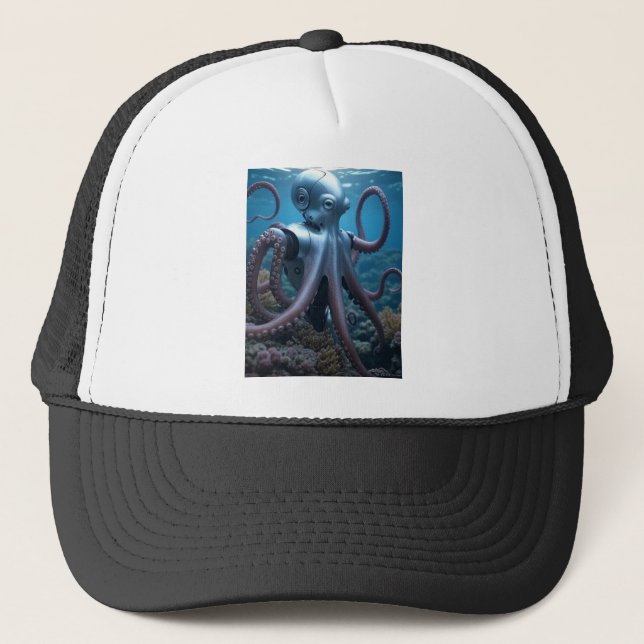 Cyber Octopus noir casquette (Devant)