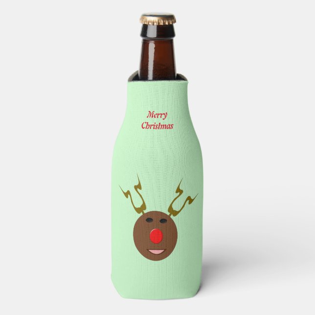 Cyber Reindeer de Noël Glacière de bouteille perso (Bottle Devant)
