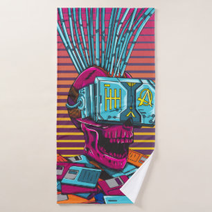 Cyber Skull Virtual Reality Cyberpunk disquette