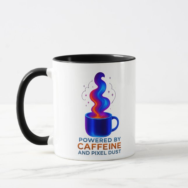 Cyberpunk "Caféine & Poussière Pixel" Café Mug (Gauche)