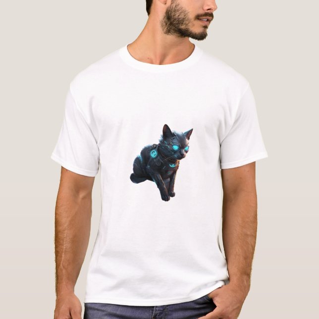 🐱 🚀 Cyberpunk Chat - T-shirt futuriste 🌆 (Devant)