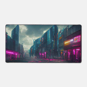 Cyberpunk City Street Neon Lights Gamers Cadeau