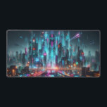 Cyberpunk Cityscape, Science Fiction Design<br><div class="desc">Transformez votre espace de travail en un domaine imaginatif grâce à notre tapis de bureau dynamique de science-fiction ! Avec des paysages futuristes, des univers aliens colorés et des éléments cosmiques, ce tapis de bureau est parfait pour ajouter une touche d'aventure à votre bureau, poste de travail ou table d'enfants....</div>