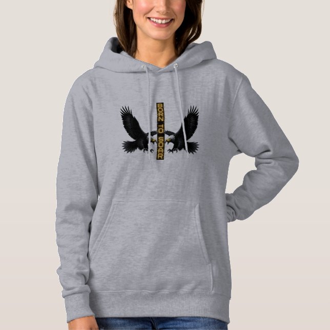 Cyberpunk Glitch Eagle Sweat à capuche pour femmes (Devant)