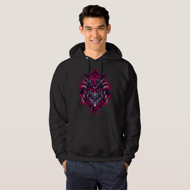 Cyberpunk Samouraï Oni Sweat à Capuche (Devant entier)