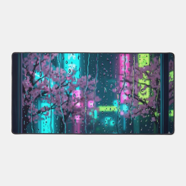 Cyberpunk Tokyo Night Desk Mat  (Recto)
