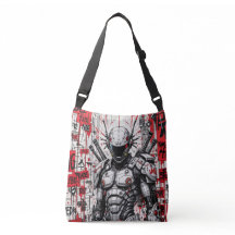 Cyberpunk Warrik Graffiti Crossbody Sac