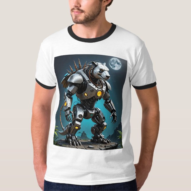 Cyborg Panda Mech Guerrier Mode de bataille Tshirt (Devant)