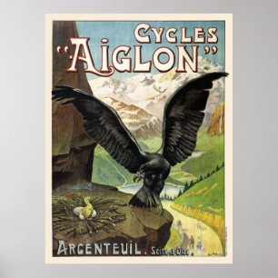 Cycles Aiglon Poster Publicité Vintage France