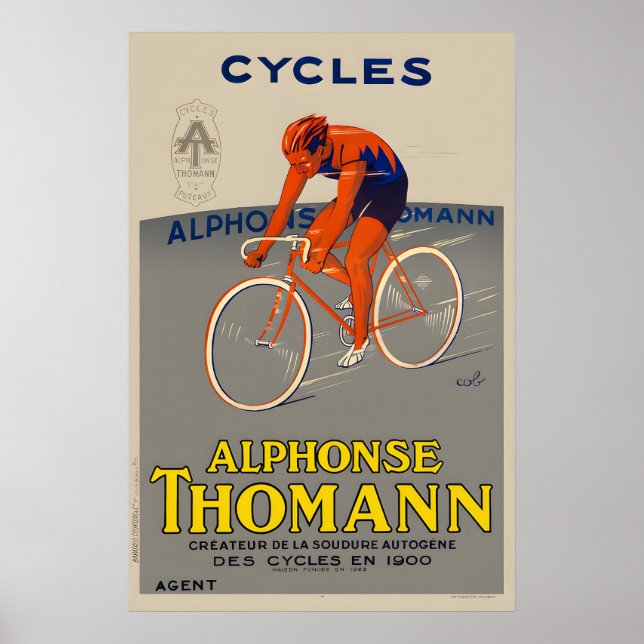 Cycles Alphonse Thomann Affiche de Vélo (Devant)