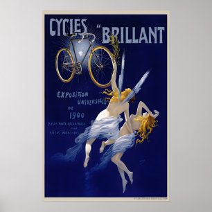 Cycles Brillant Affiche de Vélo Vintage