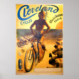 Cycles Cleveland Affiche Vintage