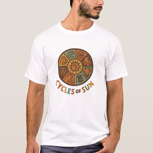 Cycles Du Calendrier De Peuple Du Soleil T-Shirt (Devant)