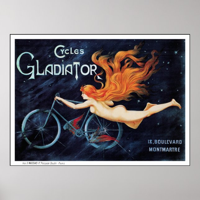 Cycles Gladiator - Vintage Bicycle Poster Print (Devant)