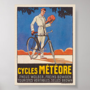 Cycles Météore France Poster vintage 1926