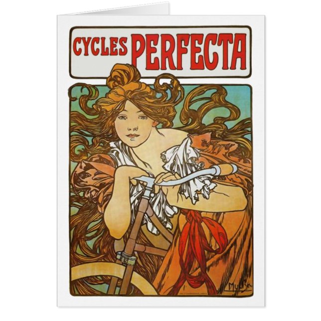 Cycles Perfecta, Alphonse Mucha Art Nouveau (Devant)