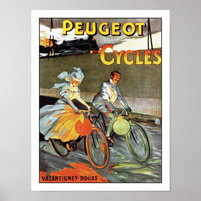 Cycles Peugeot - Poster Vintage à vélo (Devant)