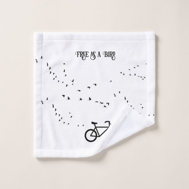 Cycling Life, gratuit comme un oiseau personnalisa (Gant de toilette)