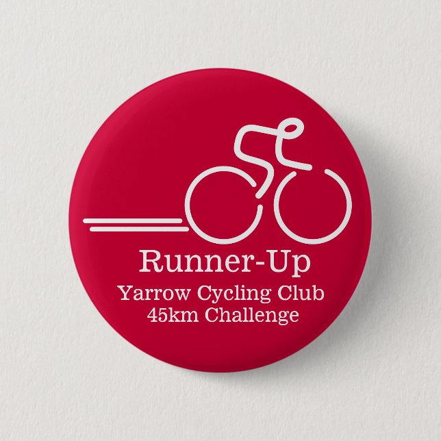 Cycling runner competition button badge red white (Devant)