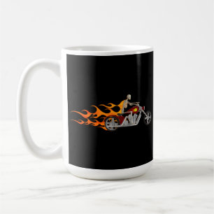 Cycliste et flammes squelettiques : Tasse de café