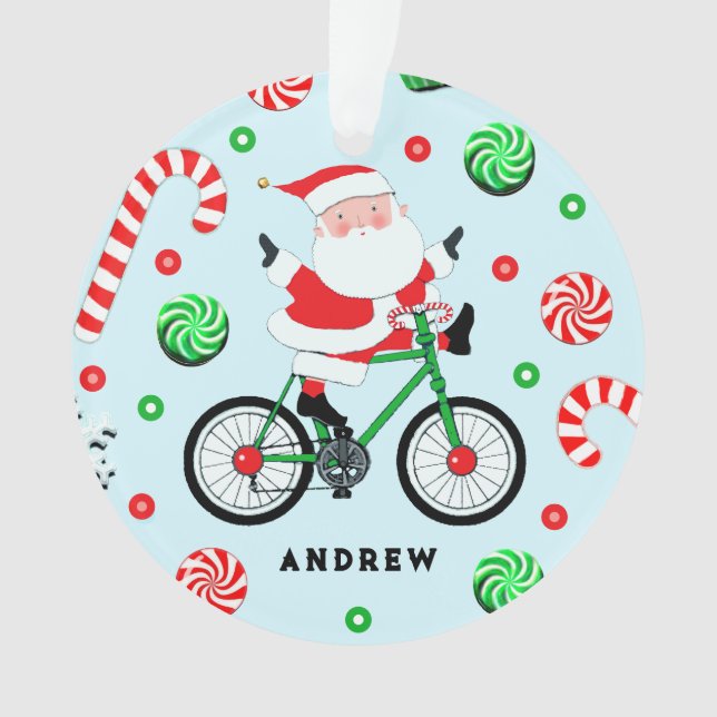 Cycliste Noël à vélo (devant)