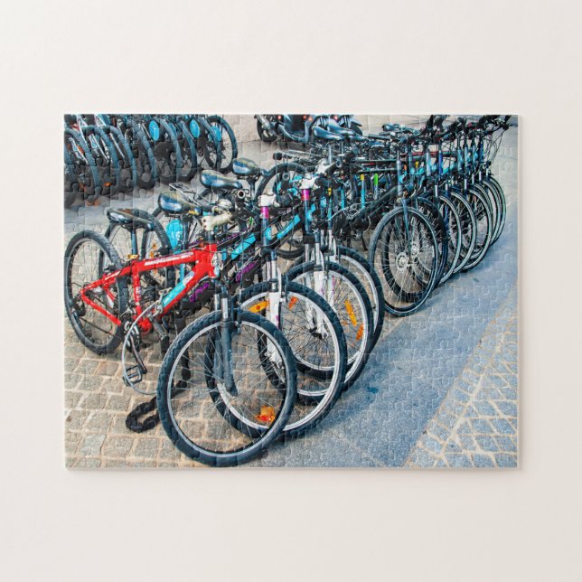 Cyclistes Vélos Parking Jigsaw Puzzle (Horizontal)