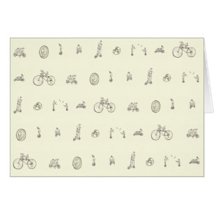 Cyclists on Quirky Bicycles Funny Cycling Drawing