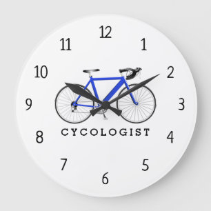 Cycologiste Bicyclette Bleue Grande horloge