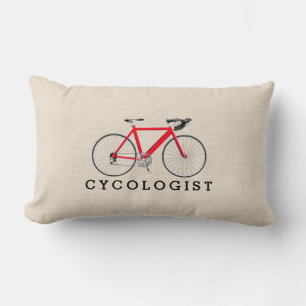 Cycologiste Bicyclette Rouge Sur Coussin Lumbar Be