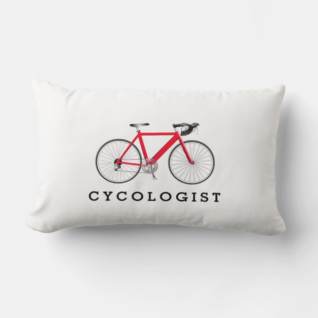 Cycologiste Bicyclette rouge sur Coussin Lumbar bl (Recto)