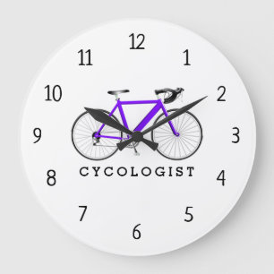 Cycologiste Bicyclette violet Grande horloge