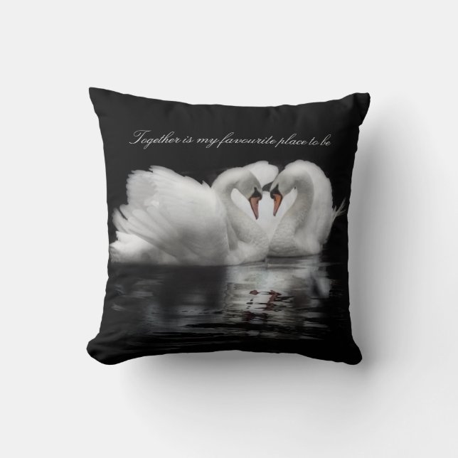 cygnes dans le coussin noir et blanc de (Recto)