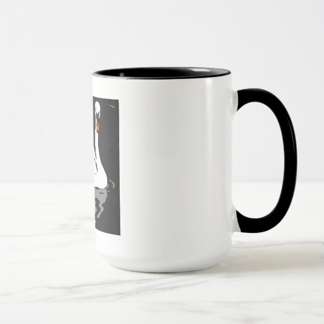 Cygnes De Bois Victoriens Sur Mug (Droite)