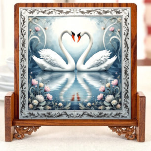 Cygnes en amoureux Carreaux céramiques