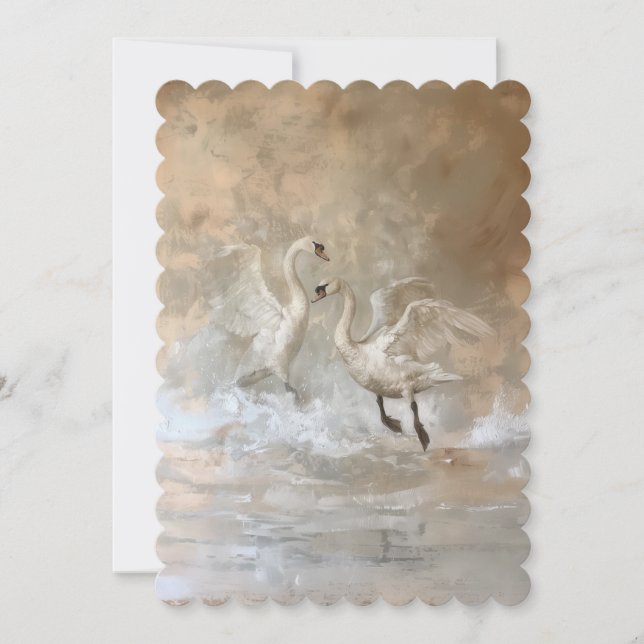 Cygnes - Invitation à plat taille : 12,7 cm x 17,8 (Devant)