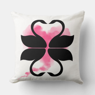 Cygnes Nuage Rose Coussin décoratif