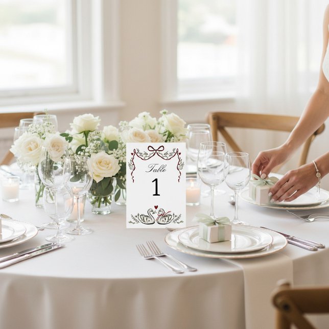 Cygnes Romantiques & Numéro de Table à Arc (Créateur téléchargé)