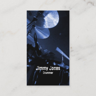 Cymbales tambour et Carte de visite bleu Toms